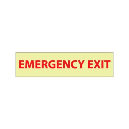 National Marker Co Glow Sign Rigid Plastic - Emergency Exit GL19R